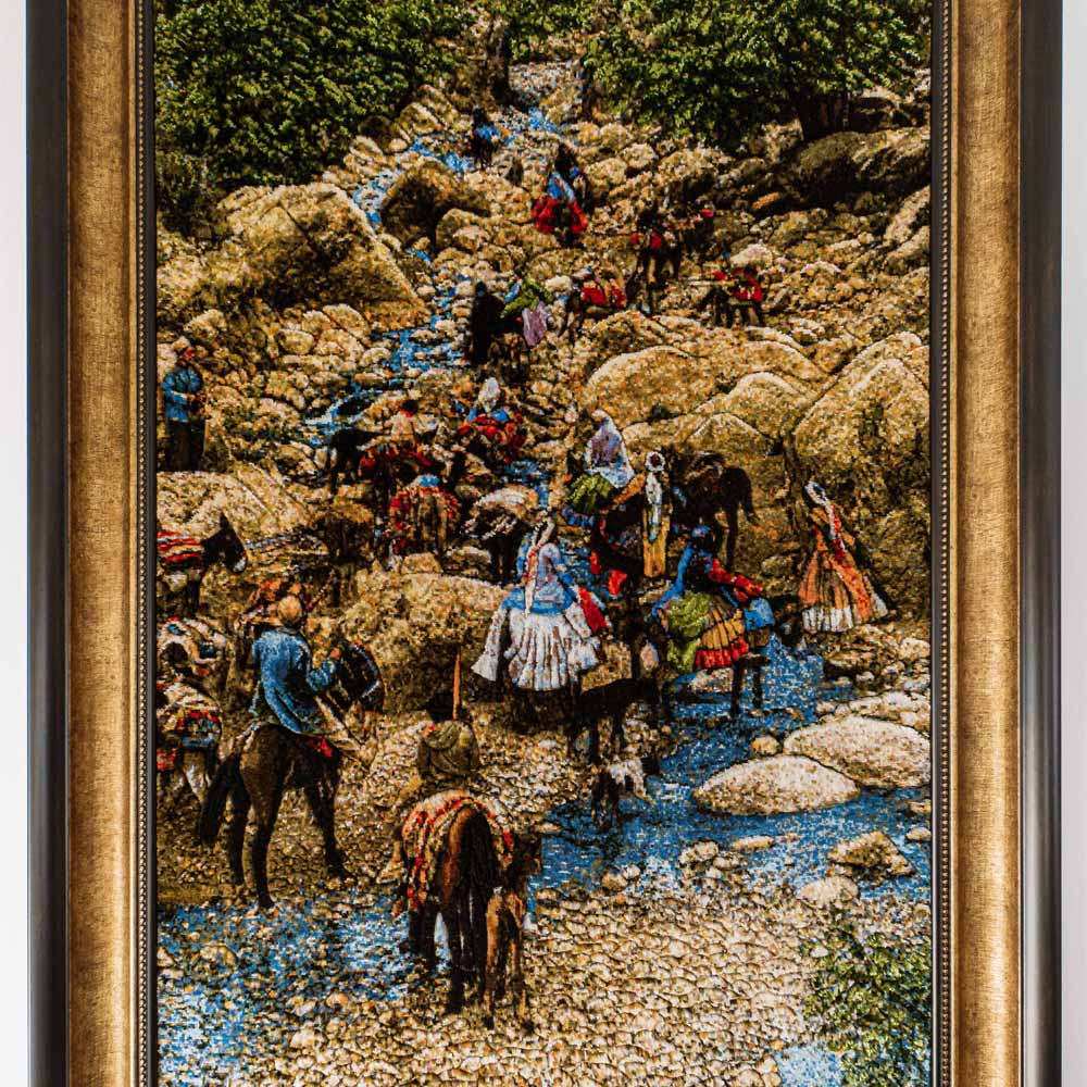 Nomad Migration Carpet Wall in Frame.