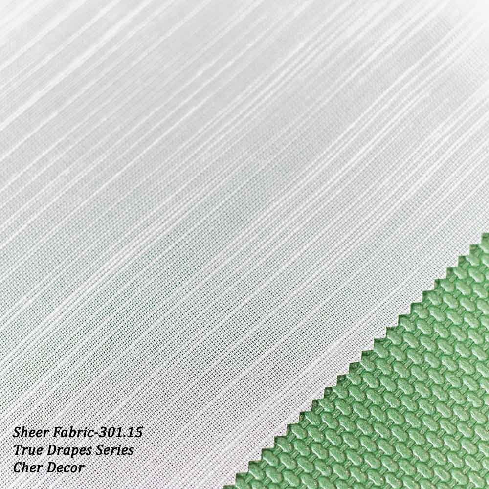 White Vertical Stripes Sheer Fabric 320 cm Width.
