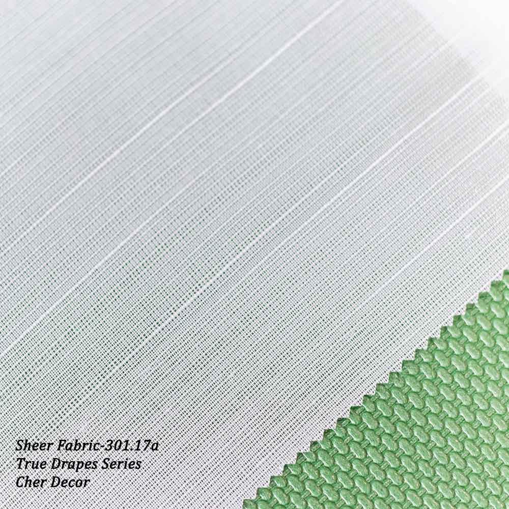 White Vertical Stripes Sheer Curtain Fabric 320 cm Width.