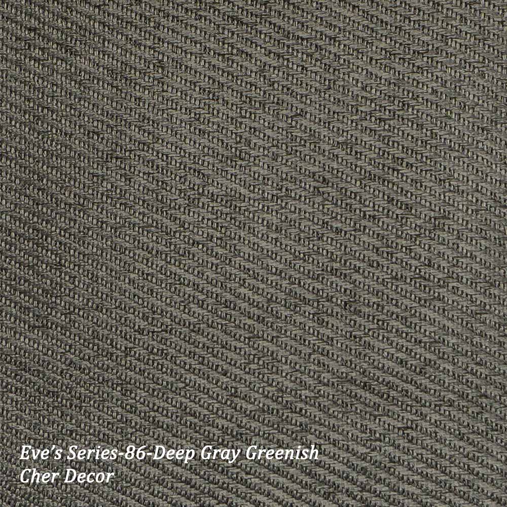 Deep Gray Greenish Diagonal Woven Pattern Dimout Flame Retardant Fabric.