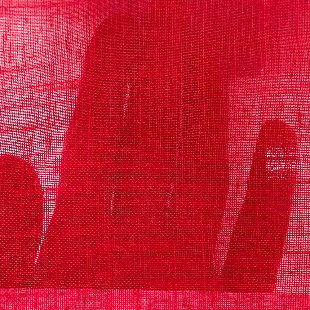 Flame Retardant Fine Mesh Mix Stripes Red Sheer Fabric.