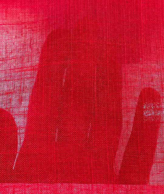 Flame Retardant Fine Mesh with Mix Stripes Red Sheer -Eve's