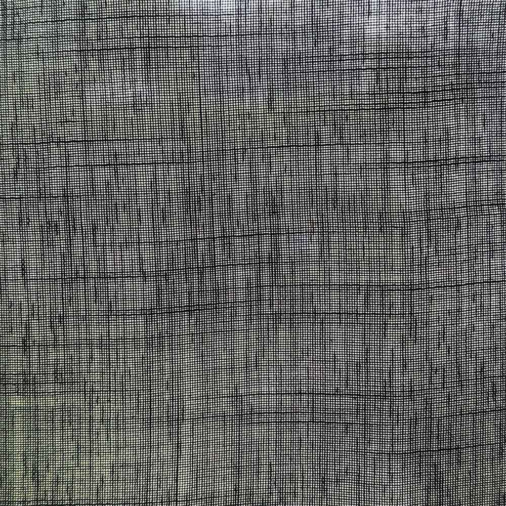 Flame Retardant Fine Mesh Mix Stripes Black Sheer.